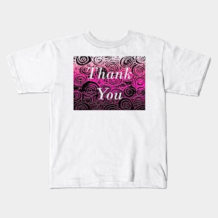 Thank You Swirls Pink Kids T-Shirt